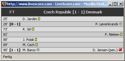 Czech Republic vs Denmark