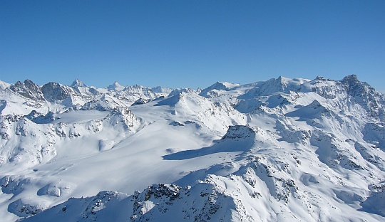 Blick vom Mont Fort bei Verbier (Schweiz)
